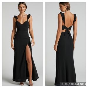 Showpo. | NWT More Than This Ruffle Strap Maxi Dress Black Size 6